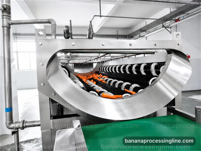 industrial banana pulp processing line, common buyer questions: banana peeling and pulping section connection view