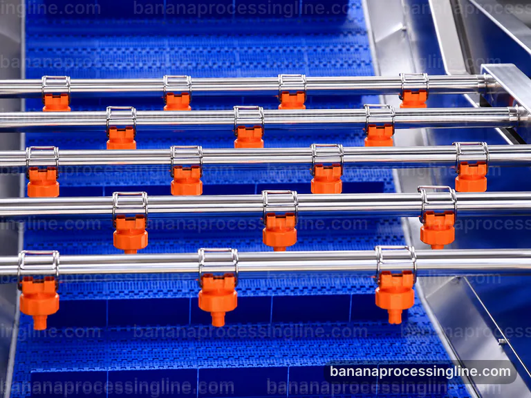 industrial banana pulp processing line, process scope and configuration: maceration with fiber refinement section connection view
