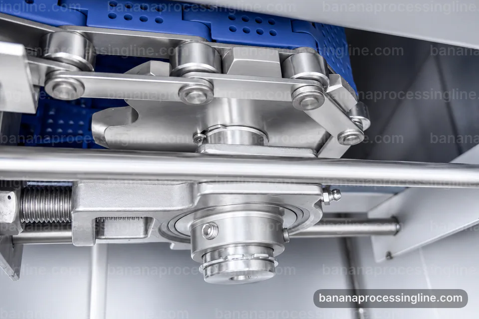 industrial banana pulp processing line, process scope and configuration: banana peeling and pulping section operating stage