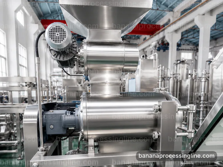 industrial banana pulp processing line, configuration options: banana peeling and pulping section connection view