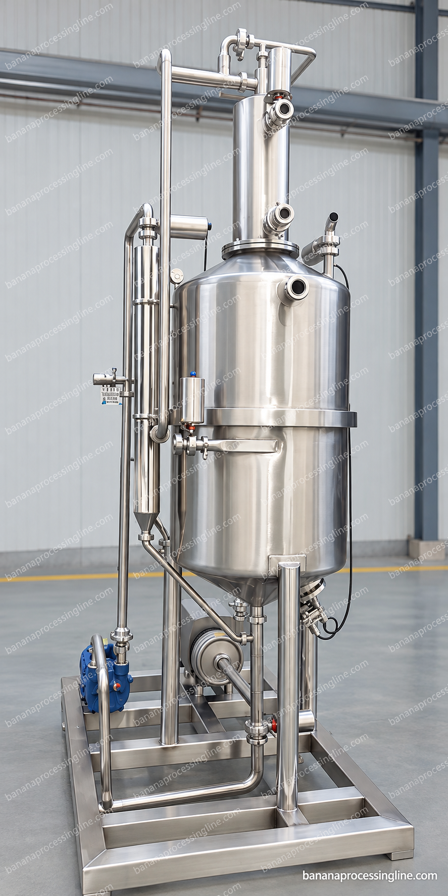Vacuum deaeration equipment with vessel and connected pipework